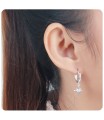 Elegant Designed with CZ Stone Silver Hoop Earring HO-2522